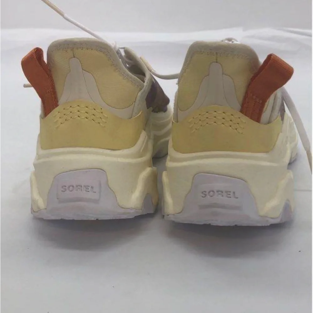 Sorel Kinetic Breakthru Day Lace Sneakers Shale Mauve Yellow Women’s Size 8